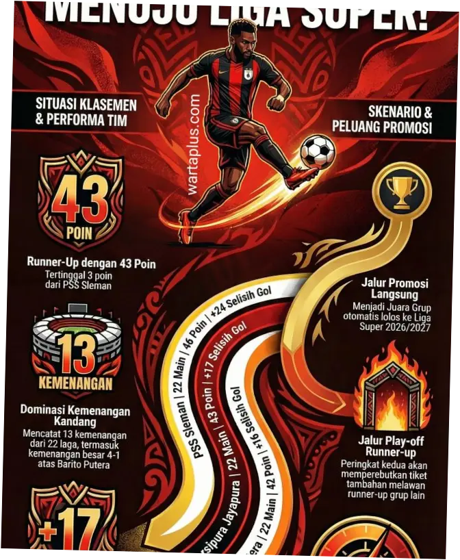 Pertandingan Liga 2: Persipura Jayapura Mendekati Tiket Promosi ke Kasta Tertinggi