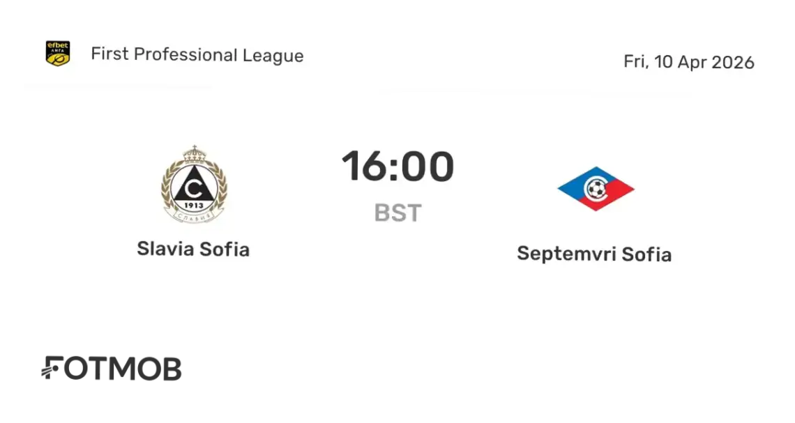Slavia Sofia Siap Hadapi FK Septemvri Sofia di Parva Liga 10 April 2026
