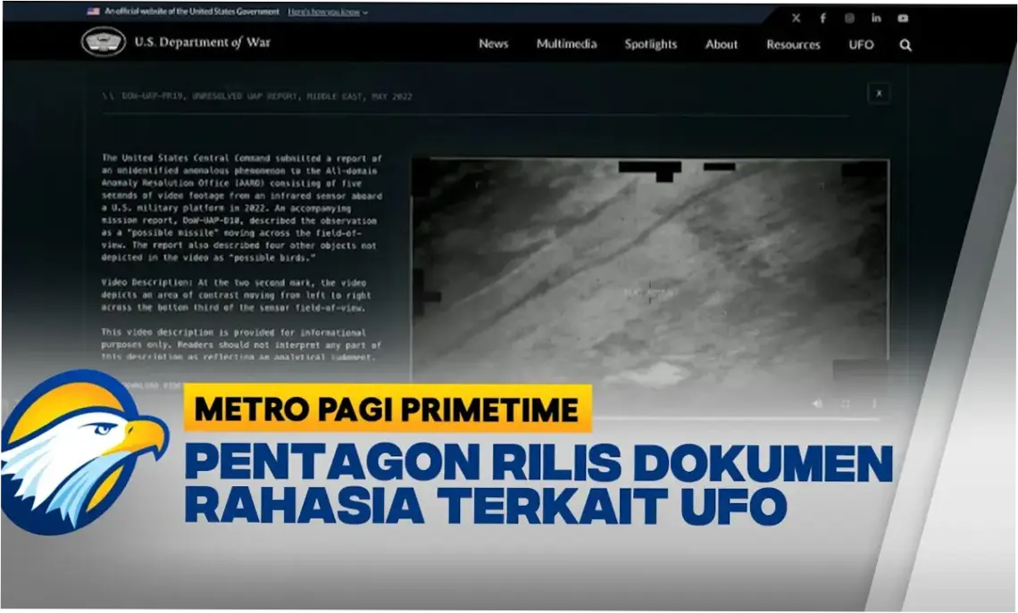 Pentagon Rilis Dokumen Rahasia UFO, Apa yang Terungkap?