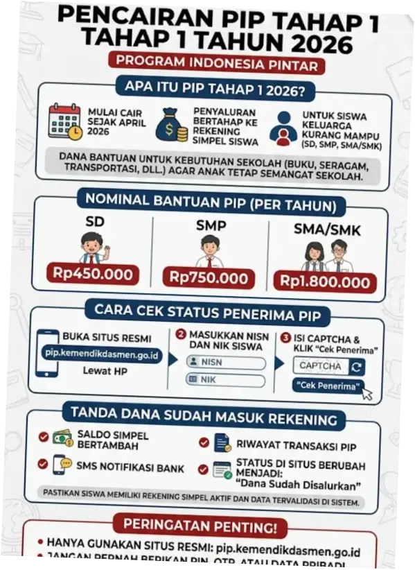 PIP 2026: Informasi Terlengkap tentang Jadwal Pencairan, Cara Cek Status, dan Besaran Dana