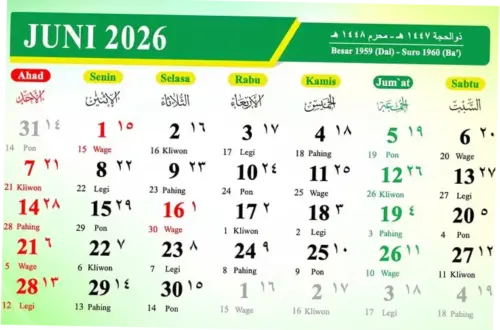 Jadwal Tanggal Merah Juni 2026: Libur Nasional dan Long Weekend