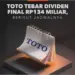 TOTO Tebar Dividen Final Rp134 Miliar, Berikut Jadwal dan Proyeksi ke Depan