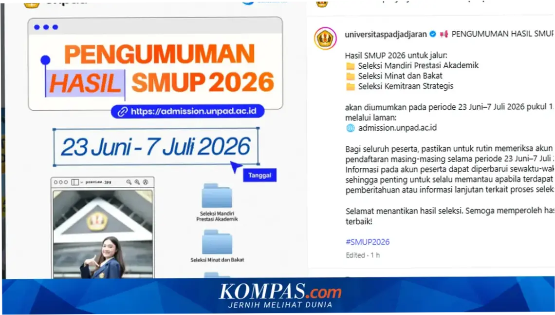 Unpad Umumkan Hasil SMUP 2026: Prospek dan Prosedur Penerimaan Mahasiswa Baru