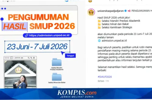 Unpad Umumkan Hasil SMUP 2026: Prospek dan Prosedur Penerimaan Mahasiswa Baru